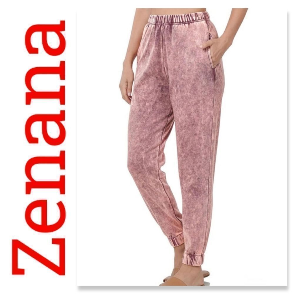 NWT Zenana Acid Wash Jogger